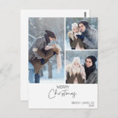 Drie foto's Modern minimalistische kerst Briefkaart (Voorkant / Achterkant)