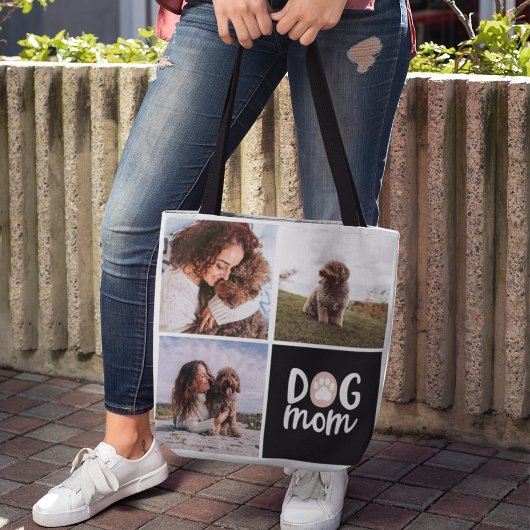 Drie foto's Pawprint Dog Mam Canvas tas