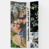 Drie foto's plus aangepaste congratulatie tekst spandoek (Verticaal)
