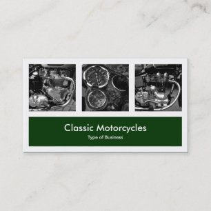 Drie foto's plus één - donkergroen visitekaartje