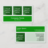 Drie foto's plus één - groen gras visitekaartje (Voorkant / Achterkant)