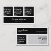 Drie foto's plus één visitekaartje (Voorkant / Achterkant)