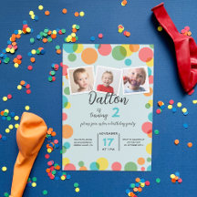 Drie foto's Polka Dots Elke Verjaardag