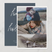 Drie foto's prettige feestdagen feestdagenkaart (Voorkant / Achterkant)