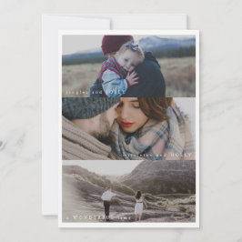 Drie foto's prettige feestdagen feestdagenkaart