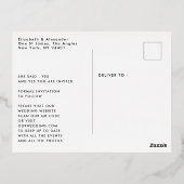 Drie foto's slaan de trouwdatum op folie feestdagen briefkaart (Achterkant)