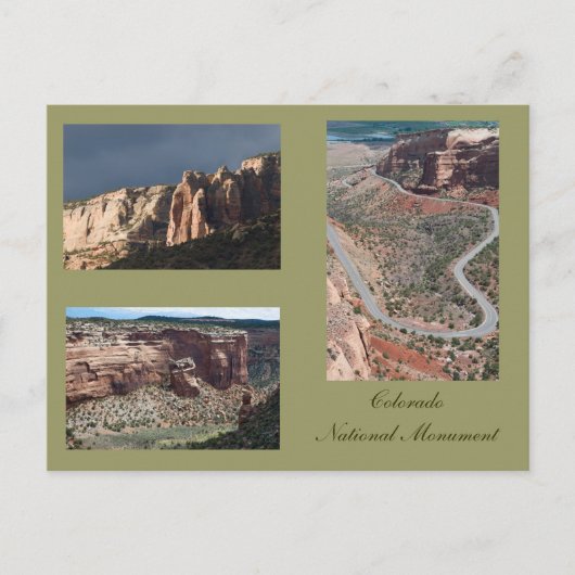 Drie Foto's van Colorado National Monument Briefkaart (Voorkant)