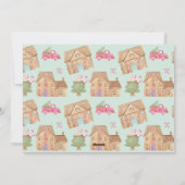 Drie-foto's van de kerstman Gingerbrood Town Feestdagenkaart (Achterkant)