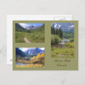 Drie Foto's van de Maroon Bells Briefkaart (Voorkant / Achterkant)