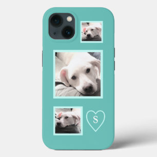 Drie foto's van getitreerde witte pap-hond blauw Case-Mate iPhone case