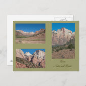 Drie foto's van het Nationaal Park Zion Briefkaart (Voorkant / Achterkant)