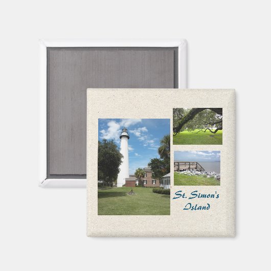 Drie foto's van St Simons Island Sjabloon Magneet (Voorkant / Achterkant)