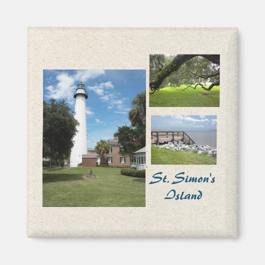 Drie foto's van St Simons Island Sjabloon Magneet (Voorkant)