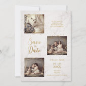 Drie foto's Verloving bekendmaking Faux Marble (Voorkant)