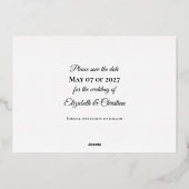 Drie foto's verzamelen legant sparen de datum folie uitnodiging (Achterkant)