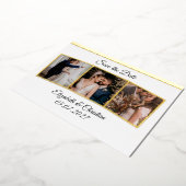 Drie foto's verzamelen legant sparen de datum folie uitnodiging (Gedraaid)