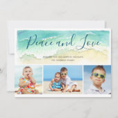 Drie foto's voor kustvrede en -liefde feestdagenkaart (Voorkant)