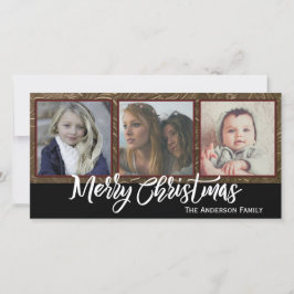 Drie foto's Vrolijk Kerstfeest Feestdagenkaart