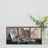 Drie foto's Vrolijk Kerstfeest Feestdagenkaart (Staand voorkant)