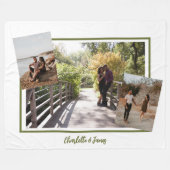 Drie fotosjabloon en gepersonaliseerde tekst fleece deken (Voorkant (Horizontaal))