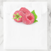 Drie frambozen ovale sticker (Tas)