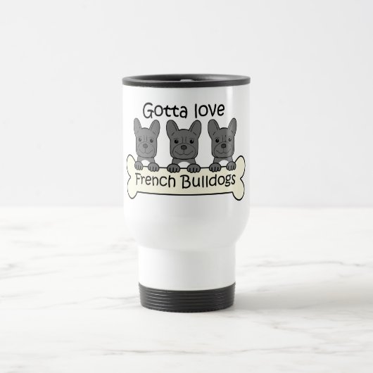 Drie Franse Bulldogs Reisbeker (Center)