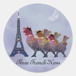 Drie Franse hengelaars Ronde Sticker