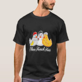 Drie Franse hennen 12 dagen kerstlied T-shirt (Voorkant)