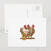 Drie Franse hennen Briefkaart (Voorkant / Achterkant)