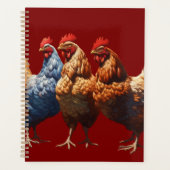 Drie-Franse-Hennen Bruin-Gevederd Planner (Voorkant)