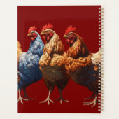 Drie-Franse-Hennen Bruin-Gevederd Planner (Achterkant)