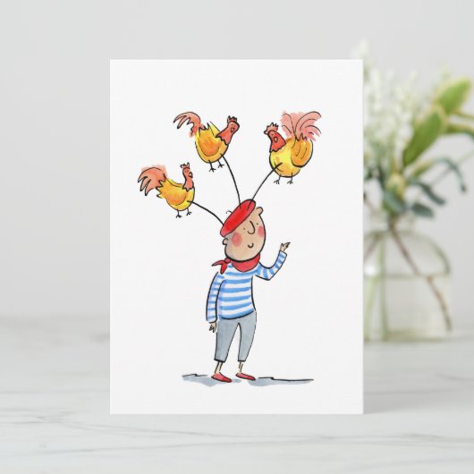 Drie Franse Hennen Kaart (Staand voorkant)