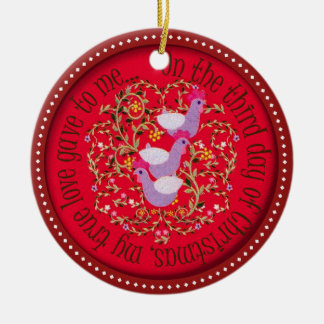 Drie Franse hennen Keramisch Ornament