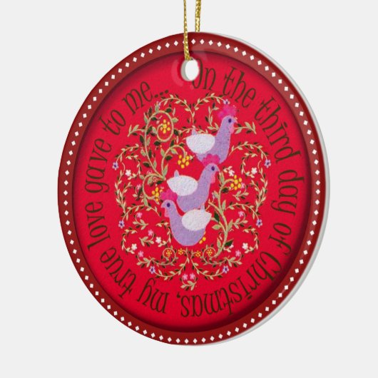 Drie Franse hennen Keramisch Ornament (Links)