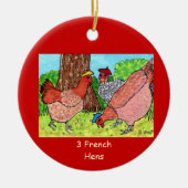 Drie Franse hennen Keramisch Ornament (Voorkant)