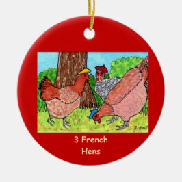Drie Franse hennen Keramisch Ornament