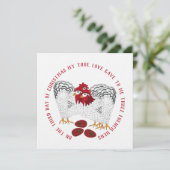 Drie Franse Hennen Kerstlied 12 Dagen Lied Feestdagenkaart (Staand voorkant)