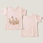 Drie Franse hennen knippen stencil-stijl 3 (Ontwerp Voorkant & Achterkant)