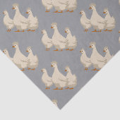 Drie Franse hennen knippen stencil-stijl 3 Tissuepapier (Detail)