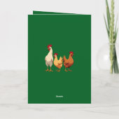 Drie Franse hennen knippen stencil-stijl Feestdagen Kaart (Achterkant)