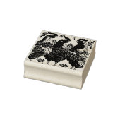 Drie Franse hennen knippen stencil-stijl Rubberstempel (Stempel)