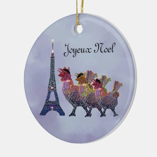 Drie Franse hennen Ornament (Links)