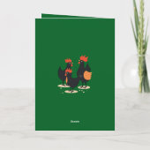 Drie Franse hennen Retro Mid-Century Cut-Out 2 Feestdagen Kaart (Achterkant)