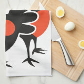 Drie Franse hennen Retro Mid-Century Cut-Out 4 Theedoek (Quarter Fold)