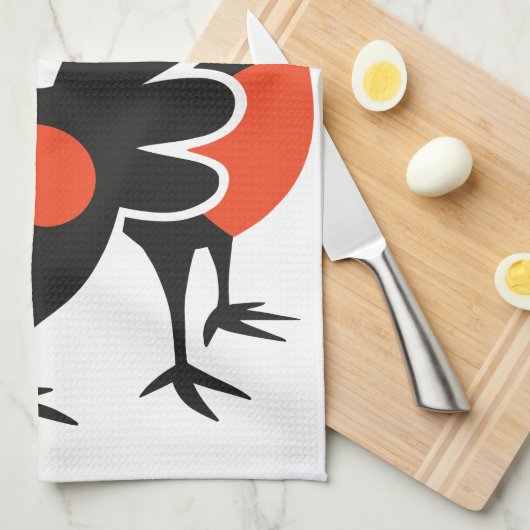 Drie Franse hennen Retro Mid-Century Cut-Out 4 Theedoek (Quarter Fold)