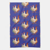 Drie Franse hennen Retro Mid-Century Cut-Out 6 Theedoek (Verticaal)