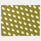 Drie Franse Hennen Retro Midden-Eeuwse Uitknip 1 Fleece Deken (Voorkant (Horizontaal))