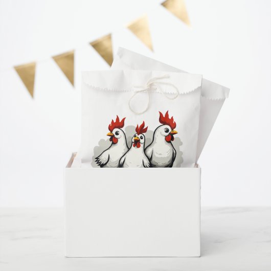 Drie Franse Hennen Retro Midden-Eeuwse Uitknip 5 Bedankzakje (Feest)