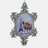 Drie Franse hennen Snowflake Ornament (Links)