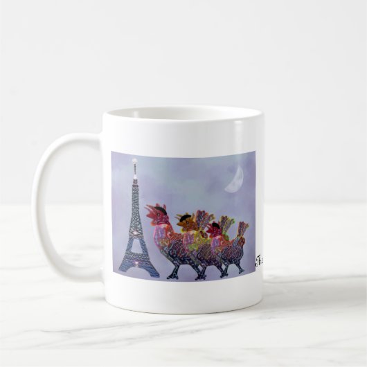 Drie Franse Hens-Mokken Koffiemok (Links)